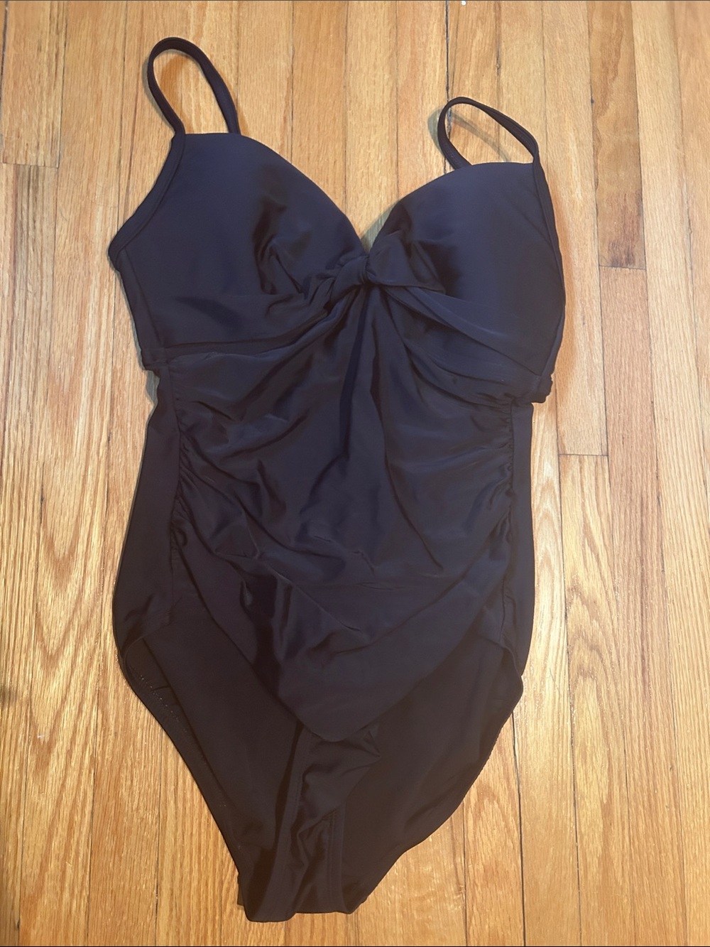 Merona Black Twist-Front One-Piece Swimsuit Size Medium.